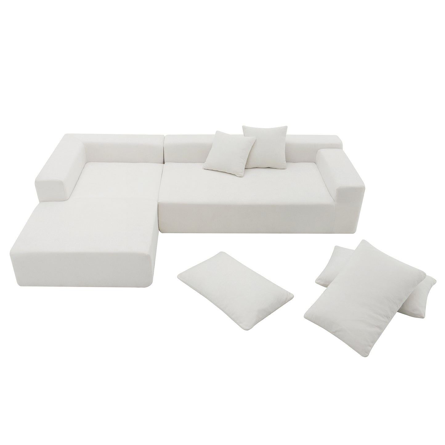 109*68" Modular Sectional Living Room Sofa Set Modern Minimalist Style Couch White - LaTezza Online Shop