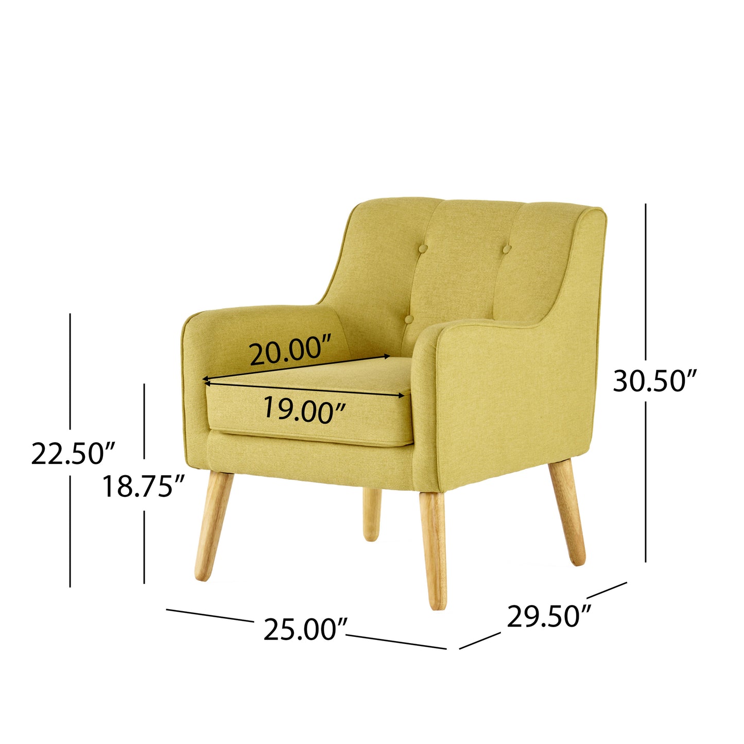 Yellow Midcentury Modern Arm Chair for Living Room - LaTezza Online Shop
