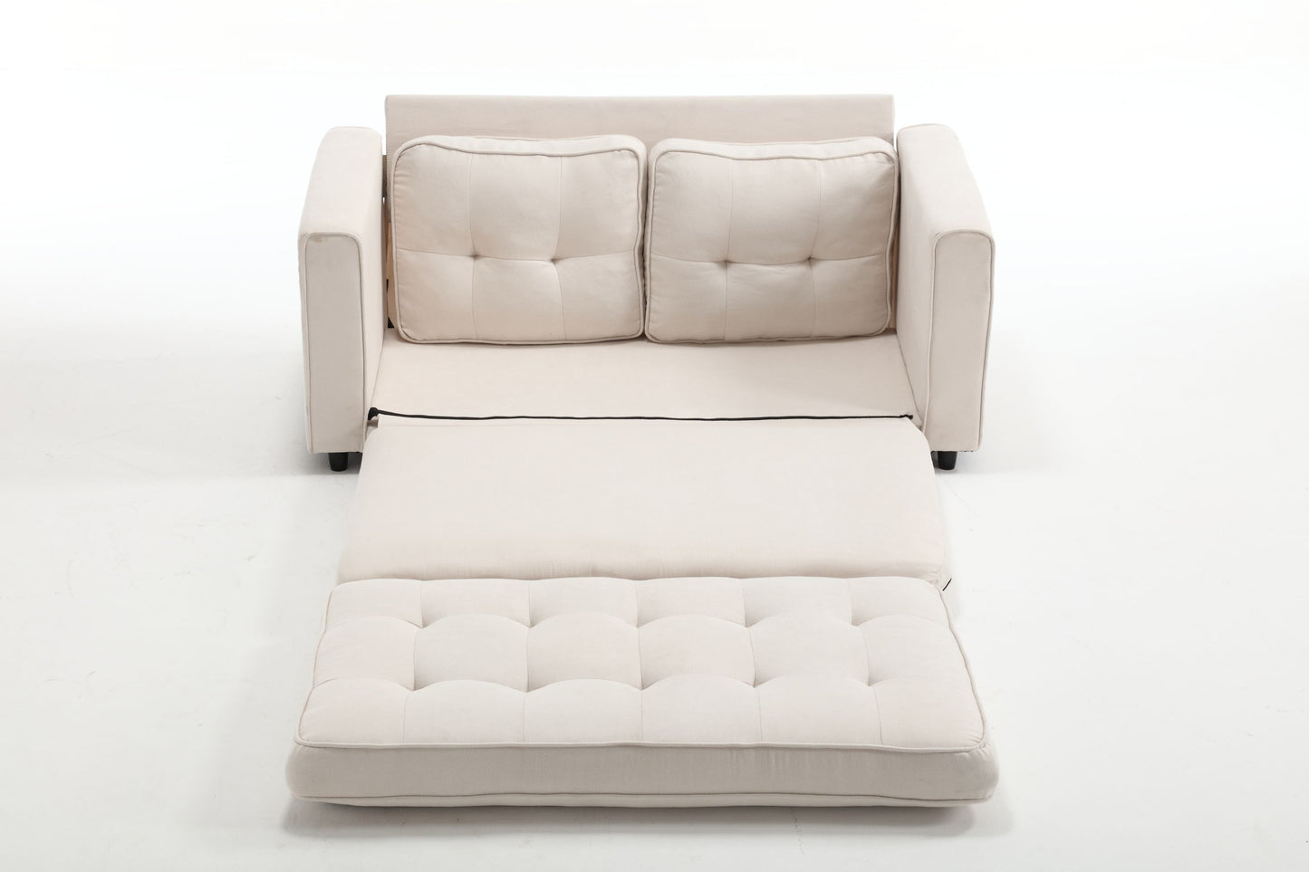 3 Fold Sofa Convertible Futon Couch sleeper sofabed Space saving loveseat Dark Gray & Light Gray & Beige - LaTezza Online Shop