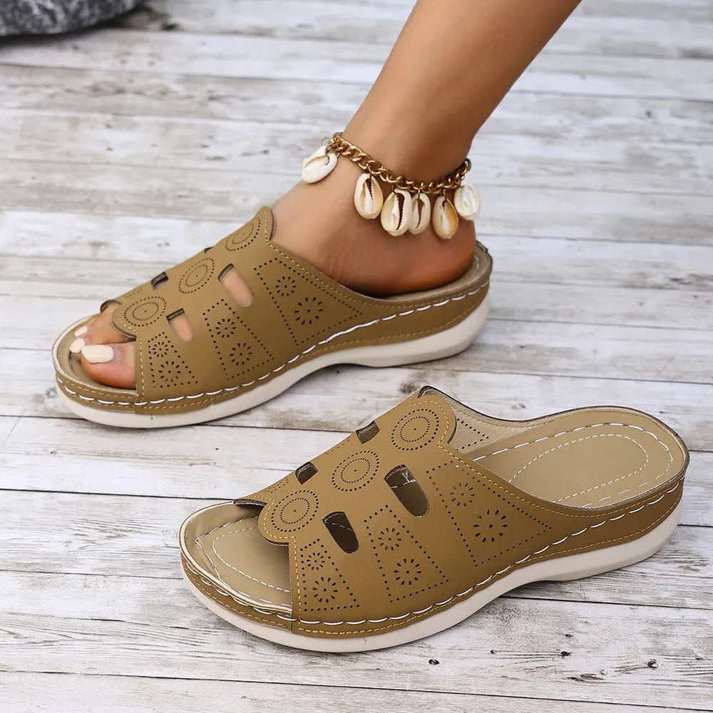 Sandals Open-Toe Cutout Slippers - LaTezza Online Shop
