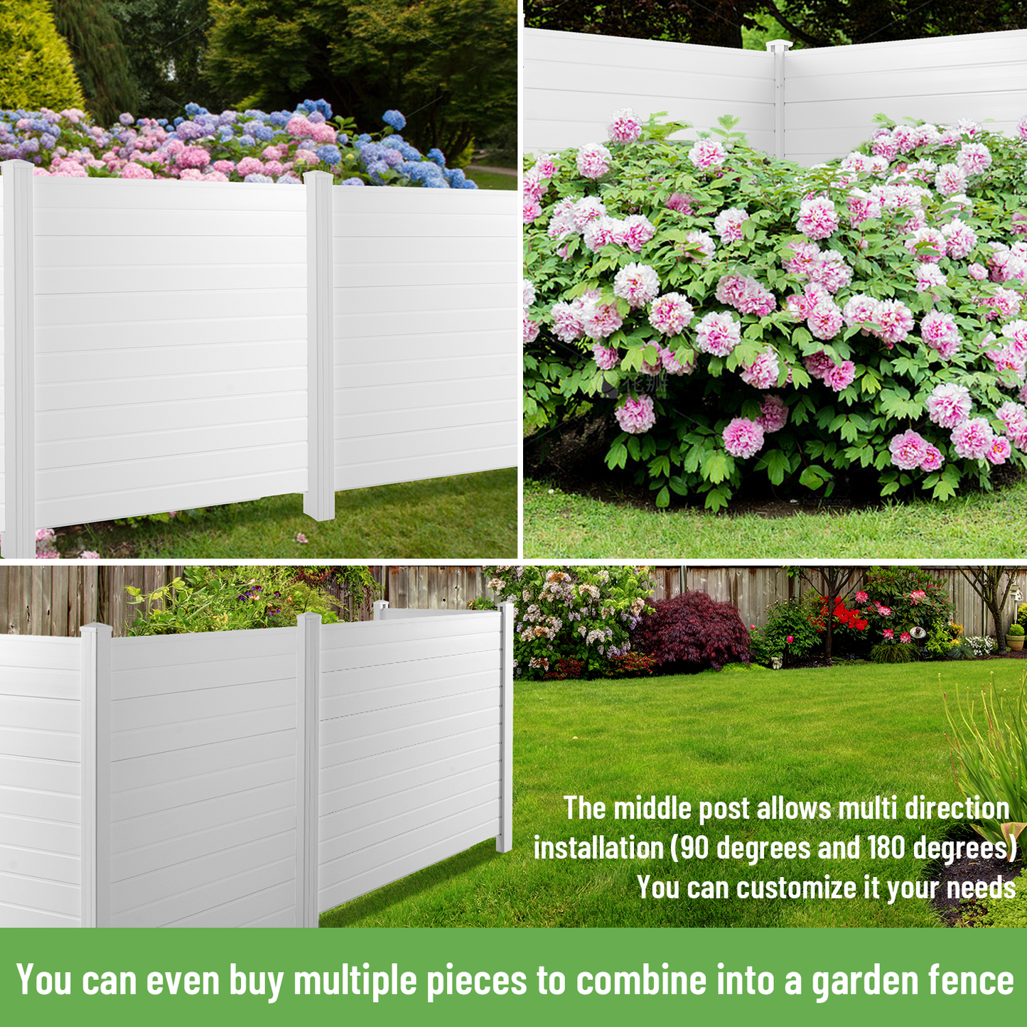 Privacy Fence Panels Kit Air Conditioner Trash Can Enclosure Vinyl white color - LaTezza Online Shop