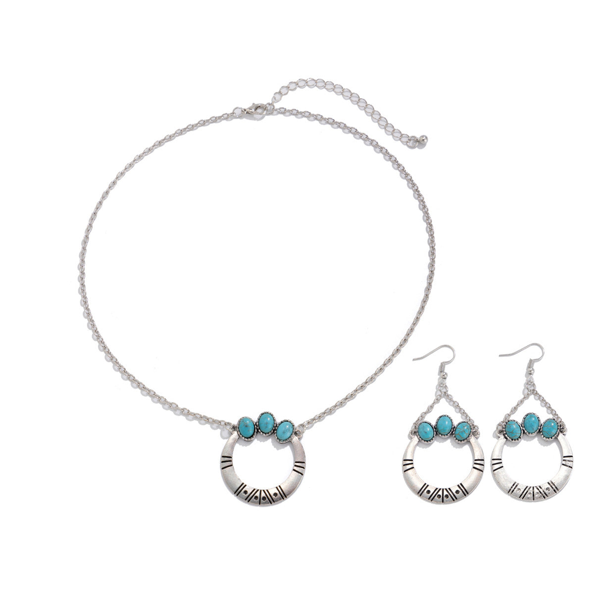 Holiday Ethnic Style Pine Stone Coconut Tree Necklace Simple Thread Love Neck Jewelry Set - LaTezza Online Shop