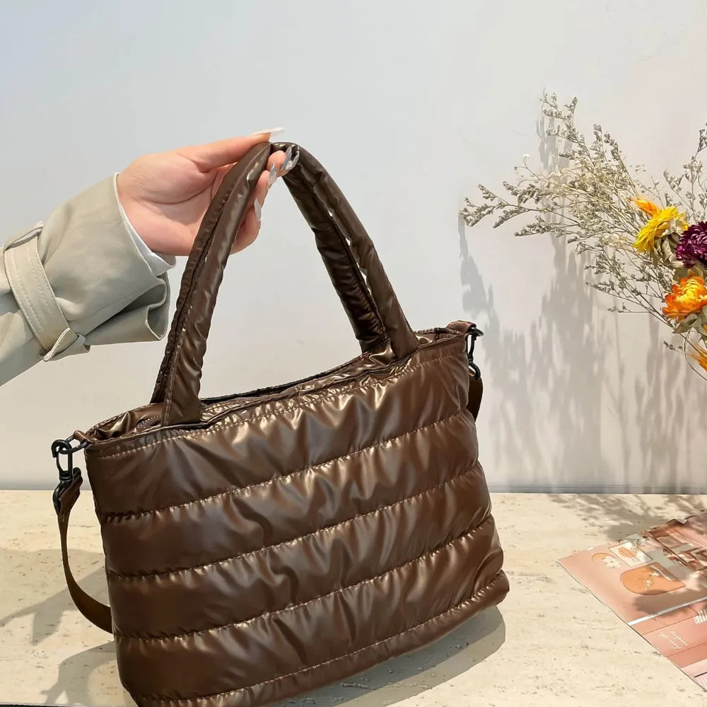 Handbag Crossbody Bag PU Leather Detachable Strap Puffy Bag - LaTezza Online Shop