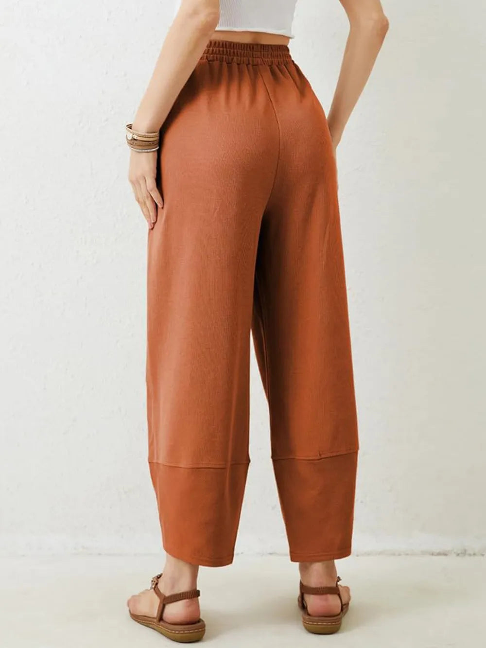 Elastic Waist Wide Leg Pants - LaTezza Online Shop