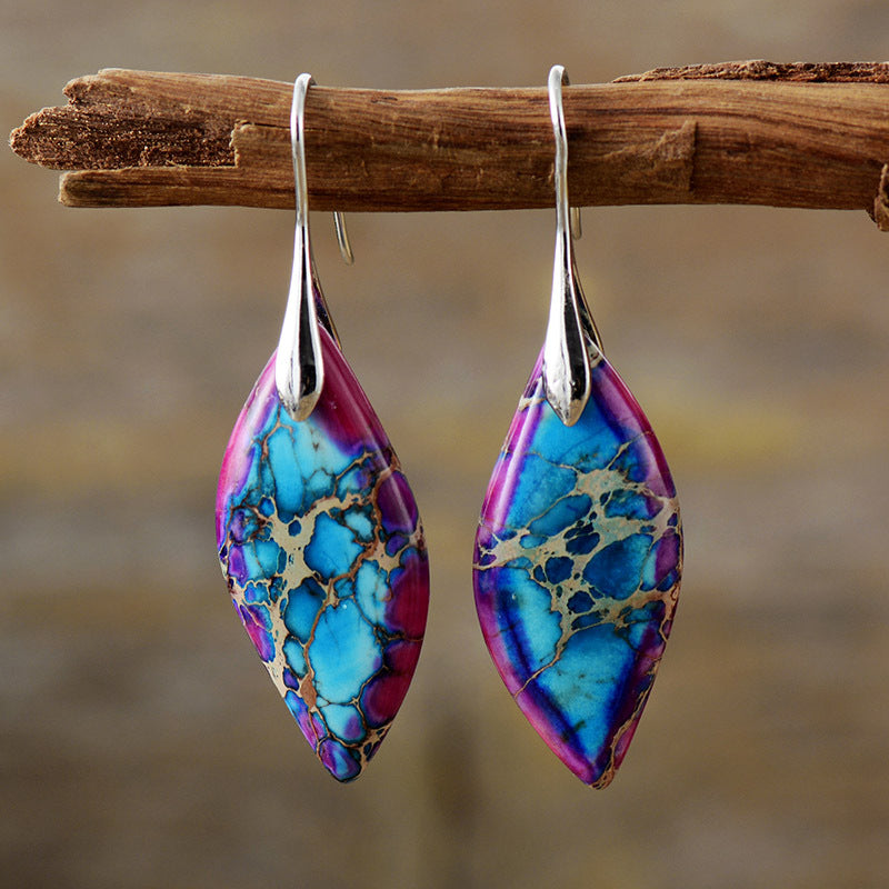 New Bohemian Emperor Stone Leaf Pendant Earrings and Accessories - LaTezza Online Shop