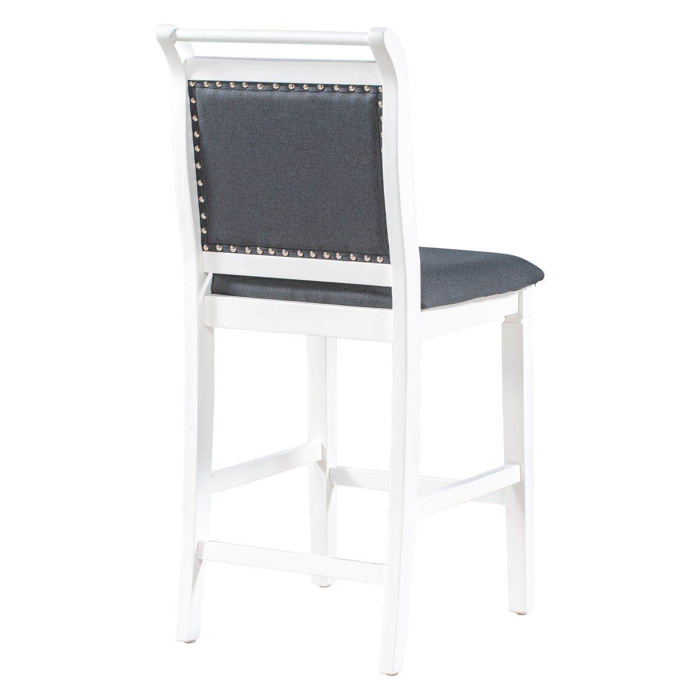 TOPMAX 3-Piece Wood Counter Height Drop Leaf Dining Table Set with 2 Upholstered Dining Chairs for Small Place White+Gray - LaTezza Online Shop