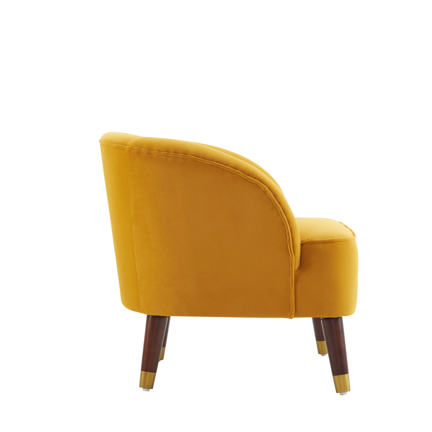 Orange Upholstered Barrel Accent Chair With Wooden Legs - LaTezza Online Shop