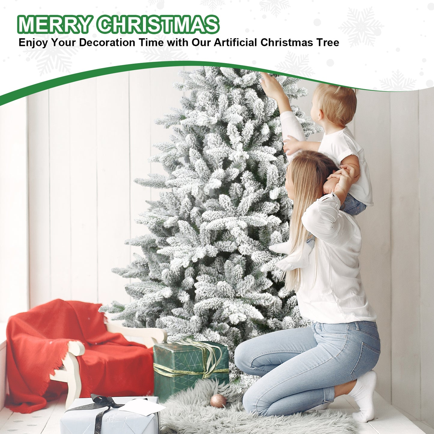 7FT PE&PVC Flocked Christmas tree - LaTezza Online Shop