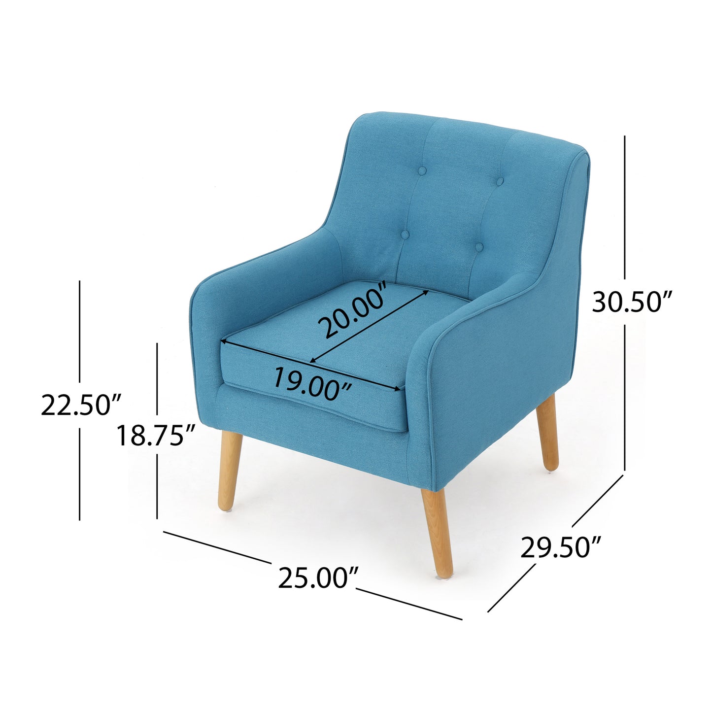 Light Blue Midcentury Modern Arm Chair for Living Room - LaTezza Online Shop