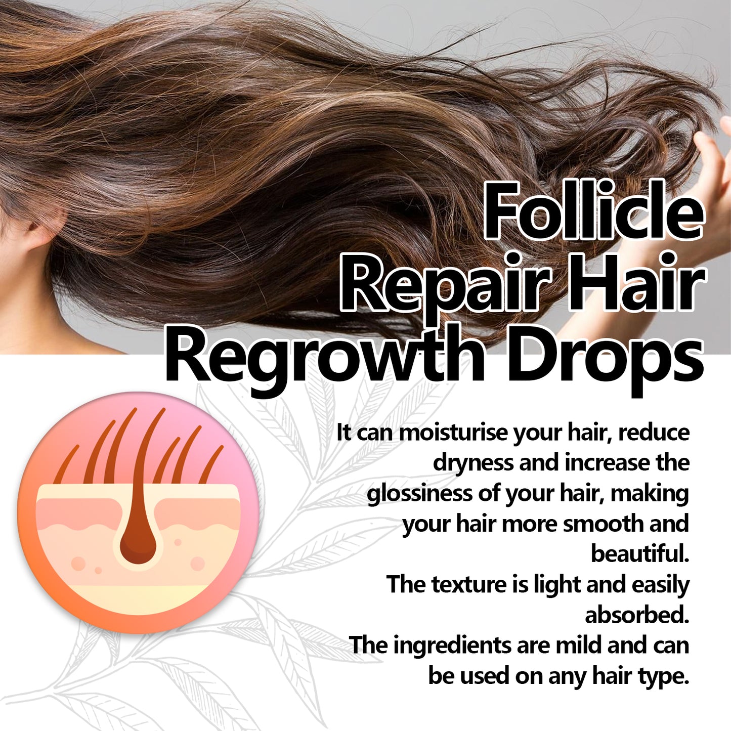 Follicle Repair Hair Regrowth Drops, Hair Protection Strong And Solid Hair Thickening Scalp Nourishing Massage Lotion - LaTezza Online Shop