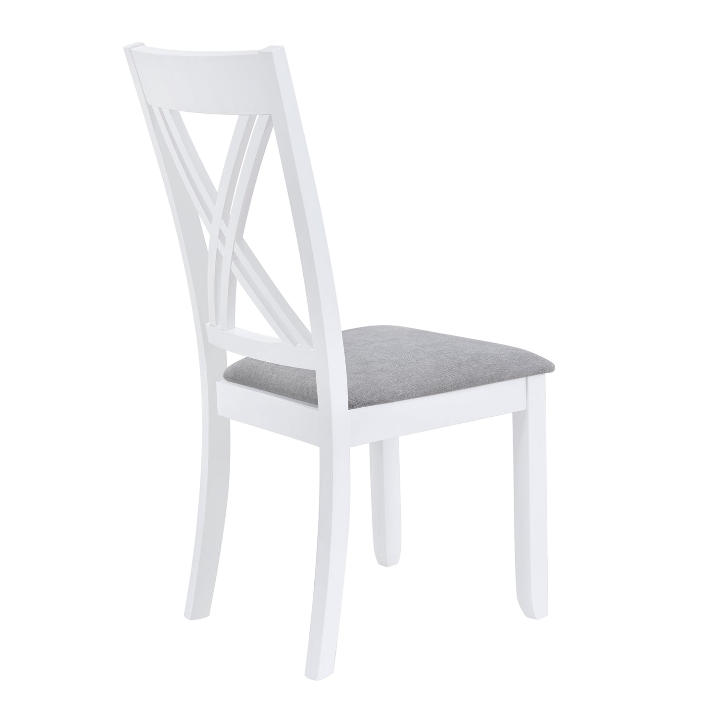 TOPMAX Rustic Minimalist Wood 5-Piece Dining Table Set with 4 X-Back Chairs for Small Places White - LaTezza Online Shop