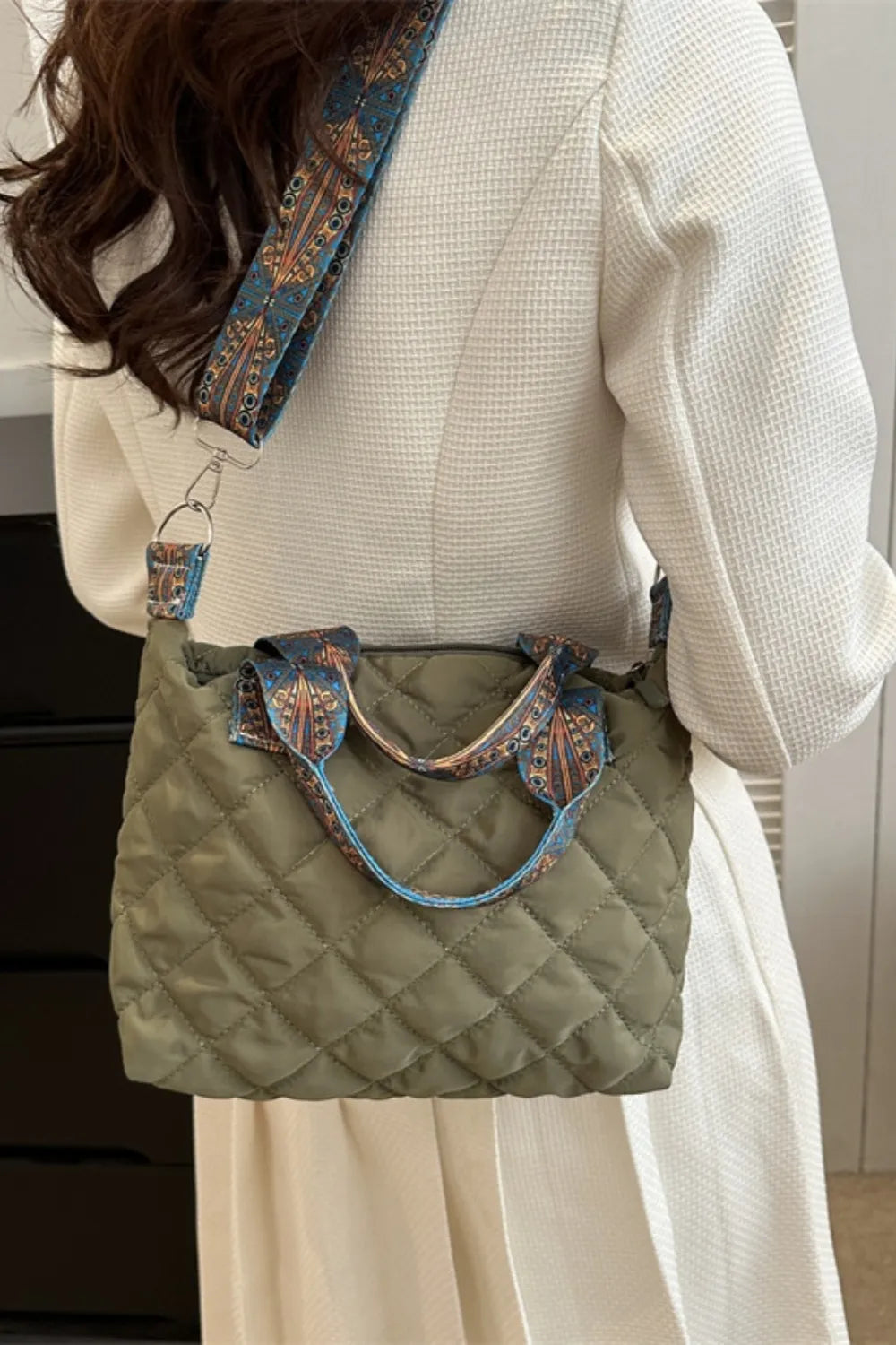 Crossbody Bag Bubble Textured Printed Strap Handbag - LaTezza Online Shop