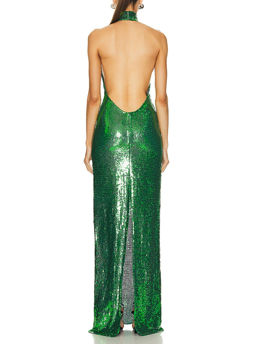 Solid color high waisted patchwork design for women's long dress - LaTezza Online Shop