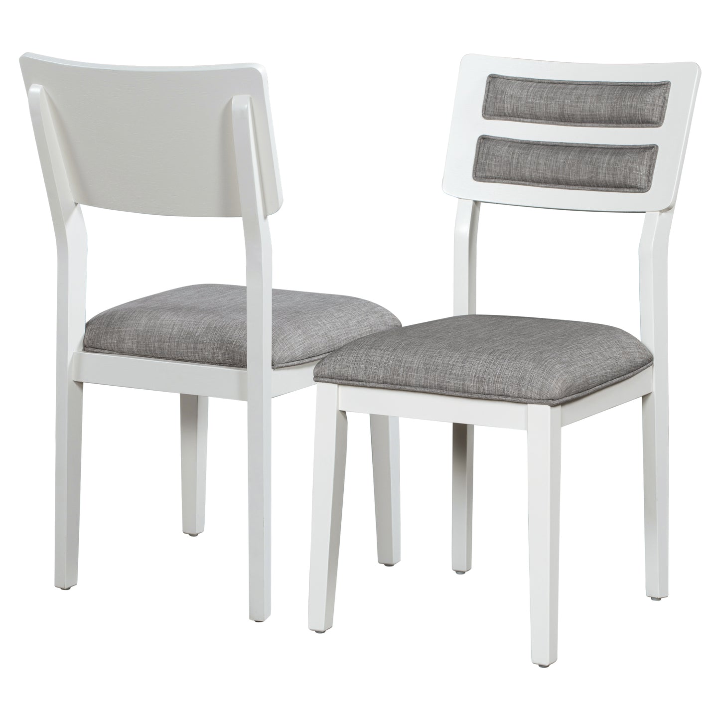 TREXM Classic and Traditional Style 6 - Piece Dining Set, Includes Dining Table 4 Upholstered Chairs & Bench (White+Gray) - LaTezza Online Shop