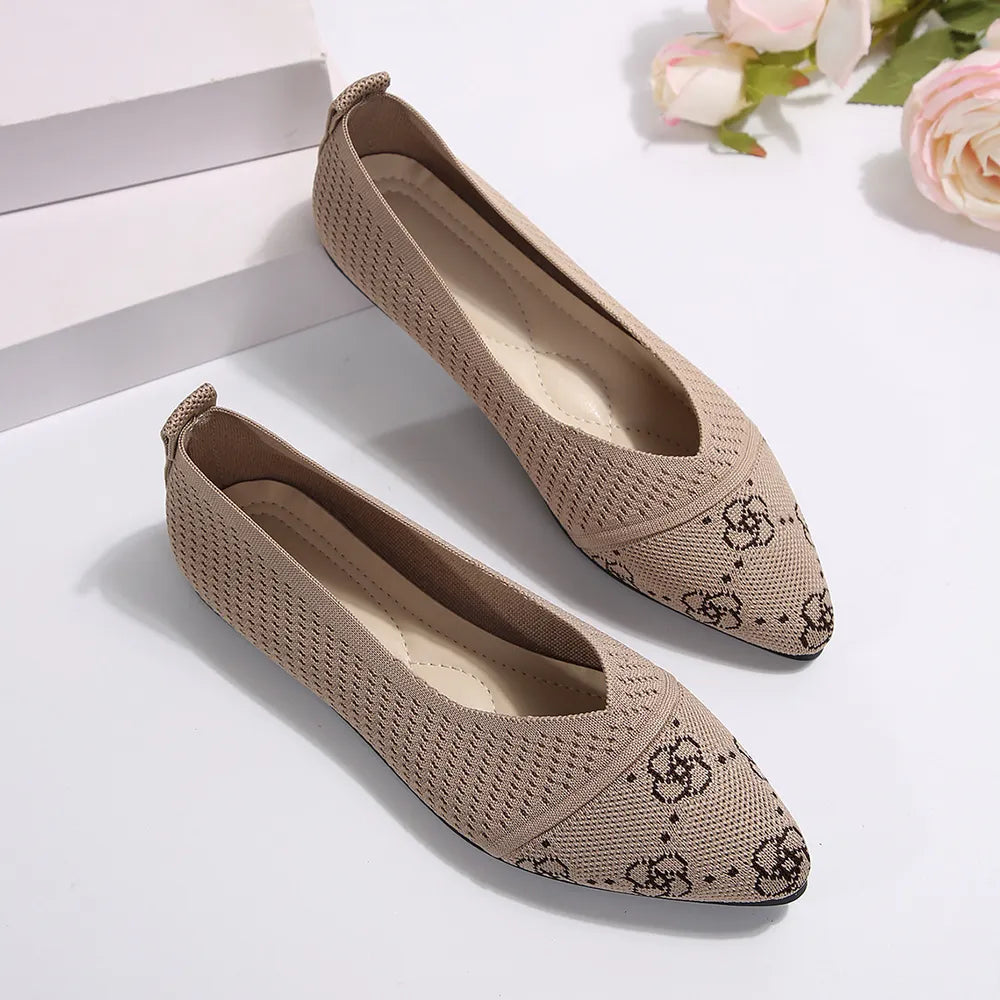 Flat Shoes Point Toe Mesh Slip-Ons - LaTezza Online Shop