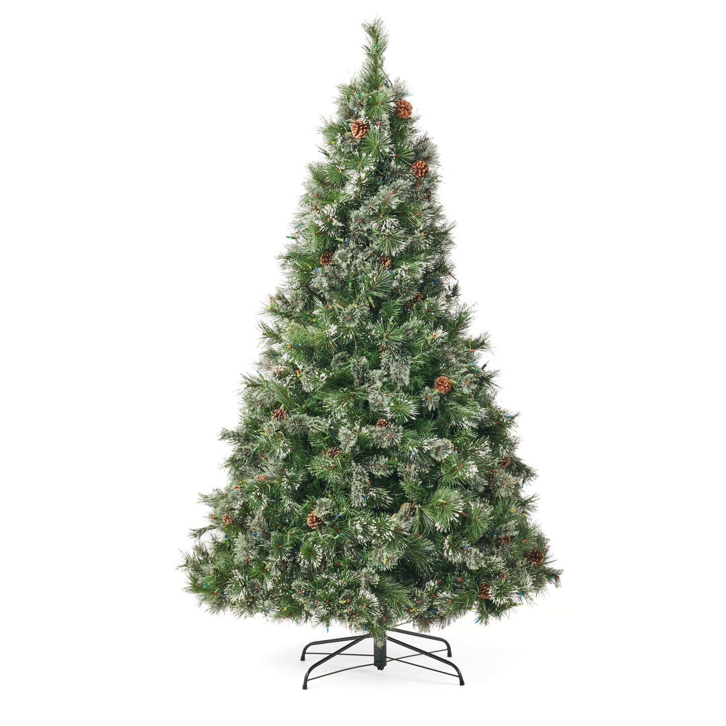 7' Cashmere and Snow Bristle Mixed Tree with 75Pine Cones and 900 LED Lights-UL,1233tips,Dia.:59 - LaTezza Online Shop