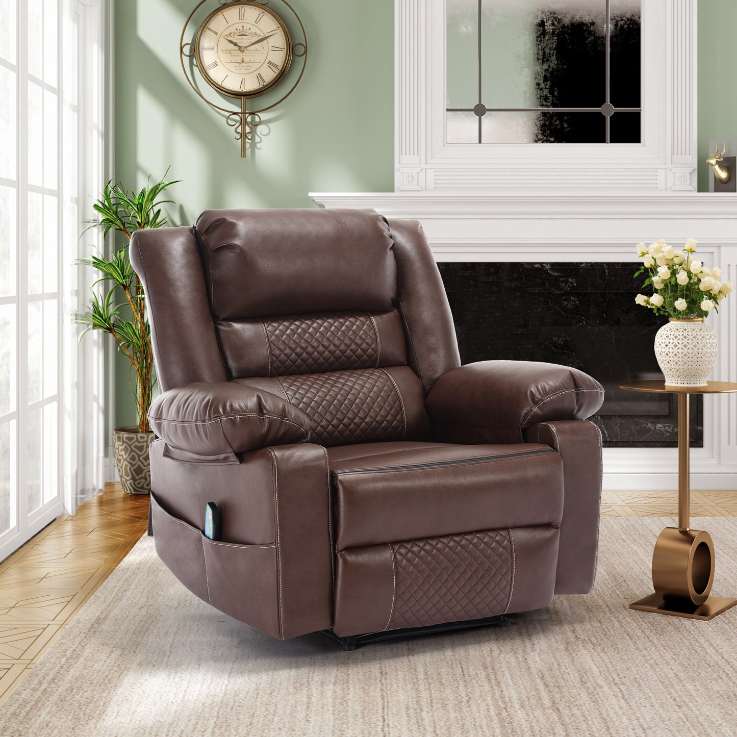 Breathable Leather Massage Recliner Chair Manual Living Room Reclining Sofa - LaTezza Online Shop