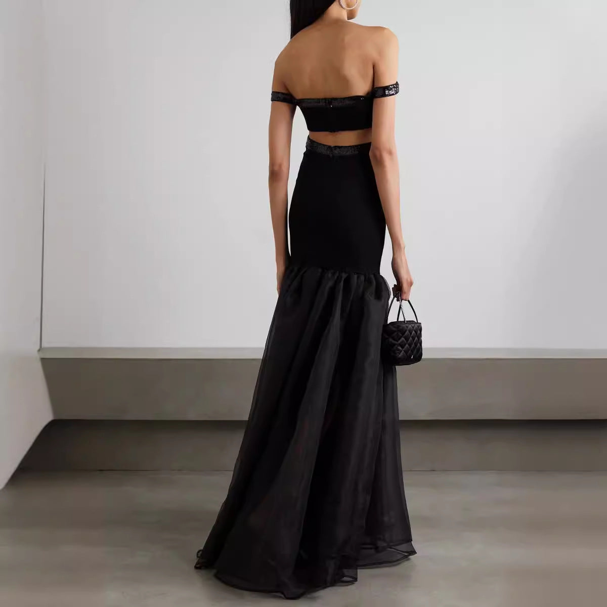 Off shoulder fishtail evening dress - LaTezza Online Shop