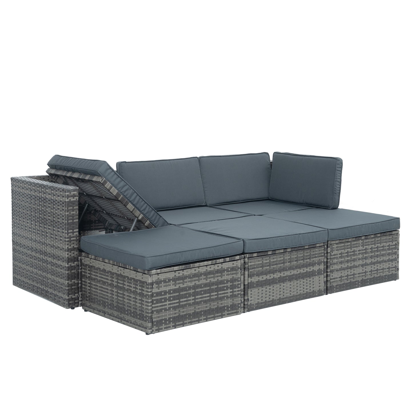 Patio Furniture, Outdoor Furniture, Seasonal PE Wicker Furniture,5 Set Wicker Furniture With Plywood Coffee Table - LaTezza Online Shop
