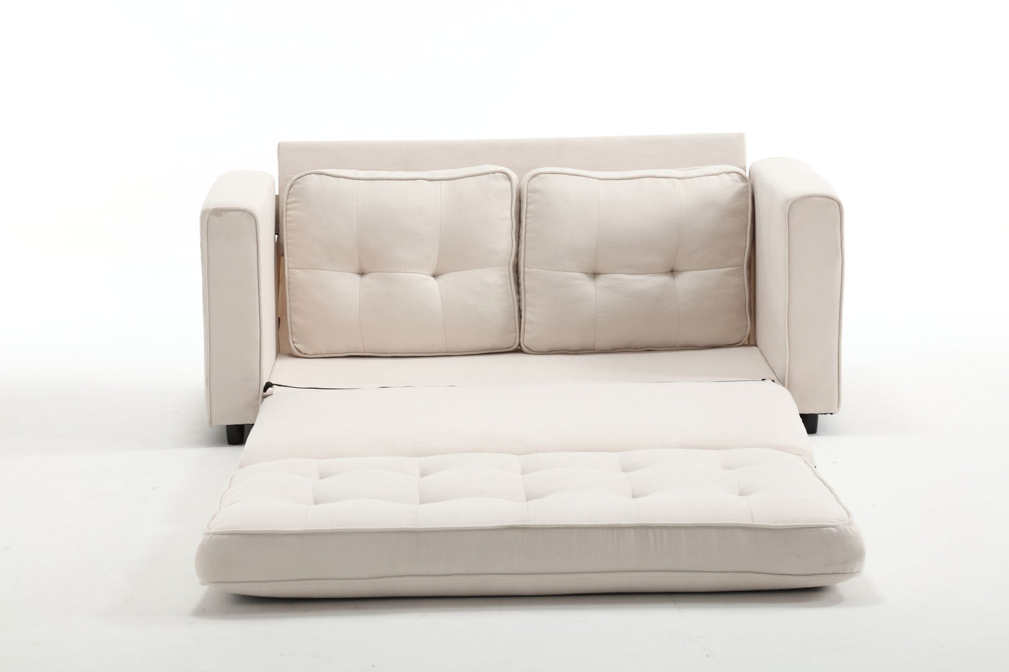 3 Fold Sofa Convertible Futon Couch sleeper sofabed Space saving loveseat Dark Gray & Light Gray & Beige - LaTezza Online Shop