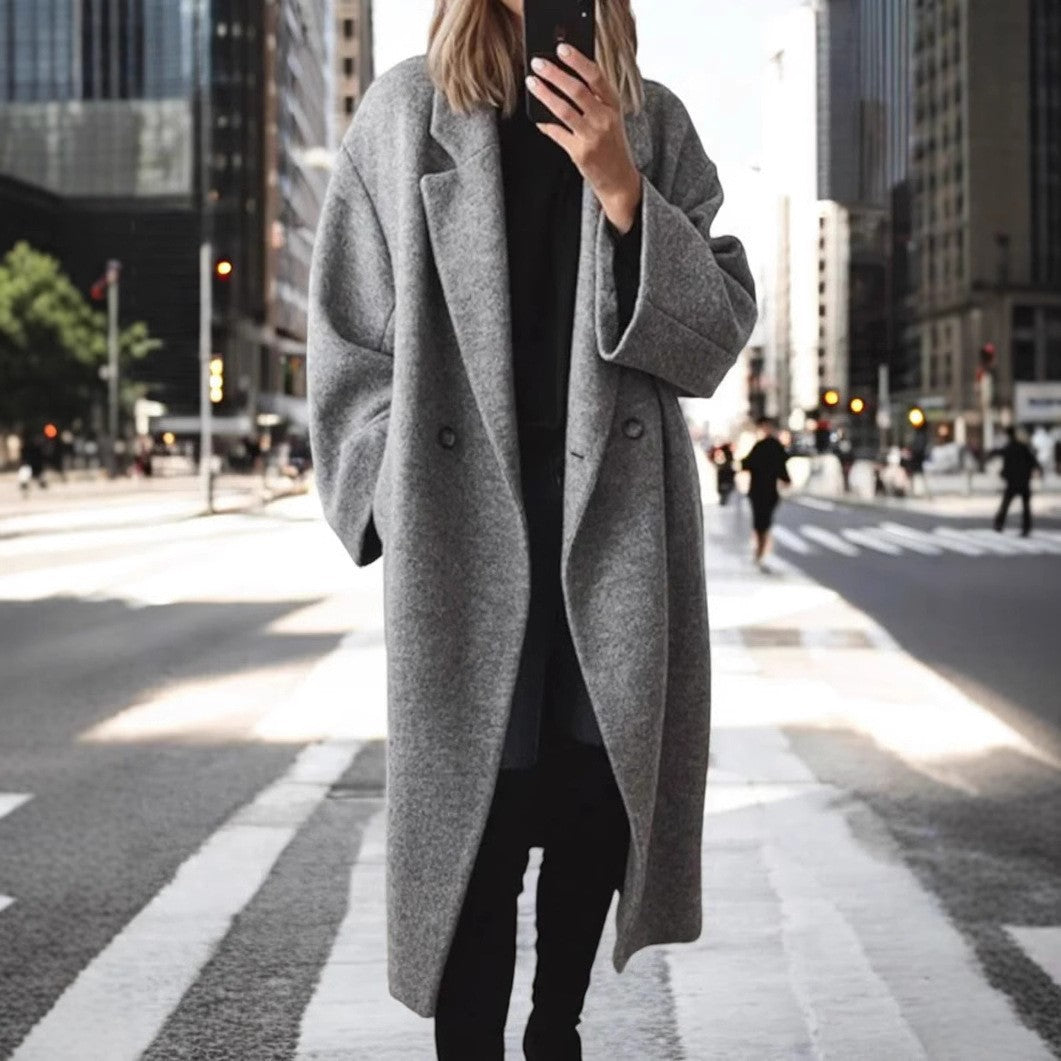 Women's multi colored and multi size woolen long windbreaker jacket - LaTezza Online Shop