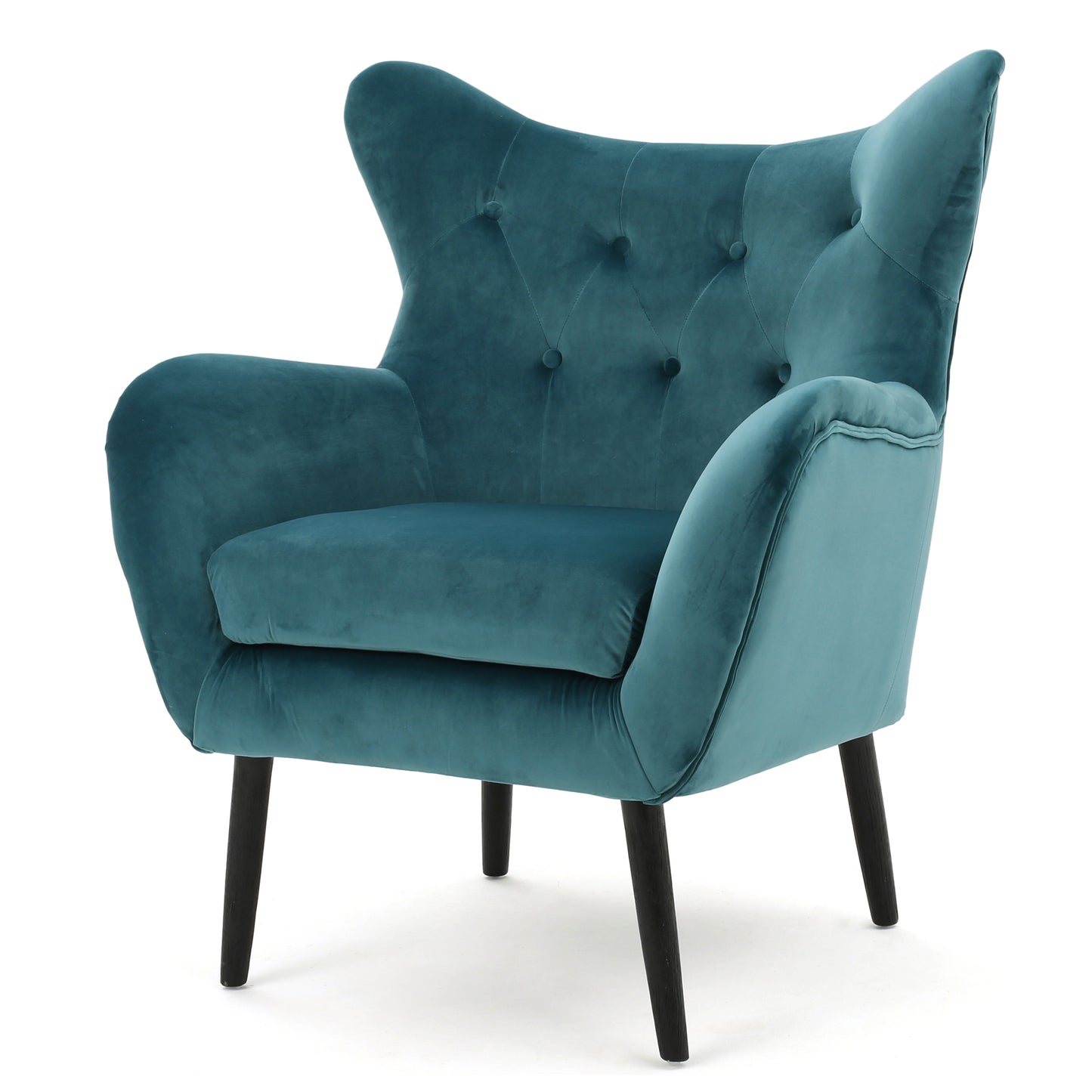 ARM CHAIR Accent Chair Teal Tufted Velvet Wing Back Chair - LaTezza Online Shop