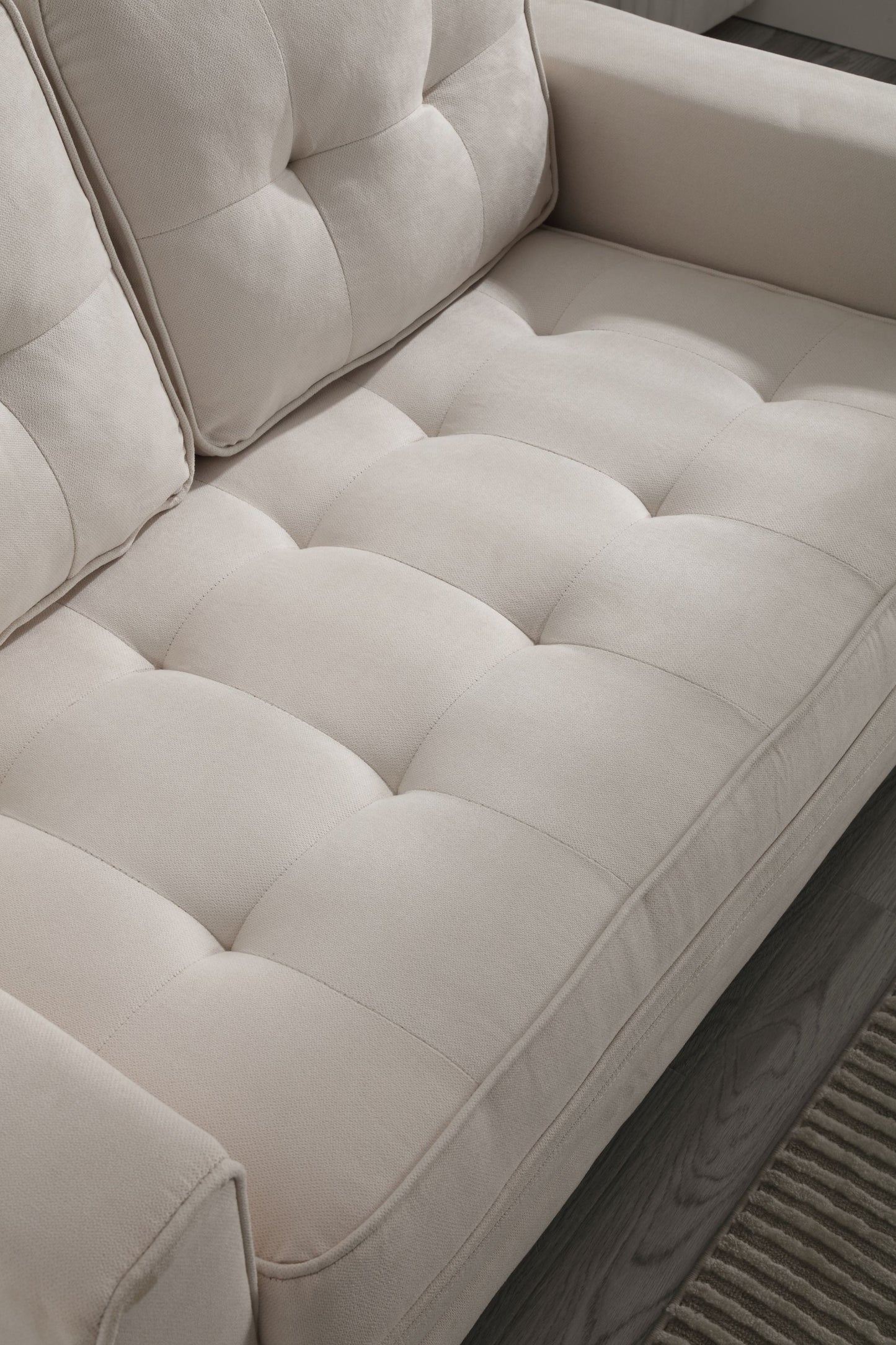 3 Fold Sofa Convertible Futon Couch sleeper sofabed Space saving loveseat Dark Gray & Light Gray & Beige - LaTezza Online Shop