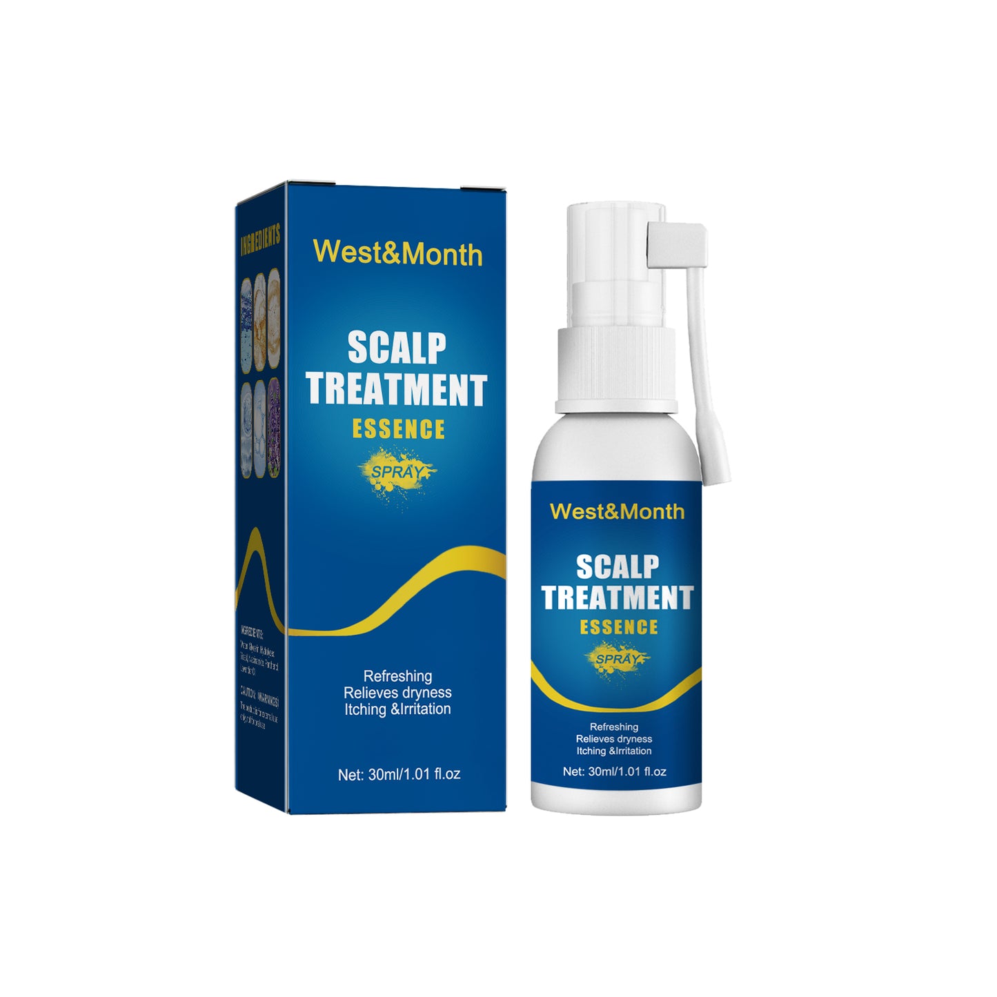West&Month Scalp Treatment Essence Spray, Hair Care And Repair Damaged Hair Follicle Hair Root Treatment Spray - LaTezza Online Shop