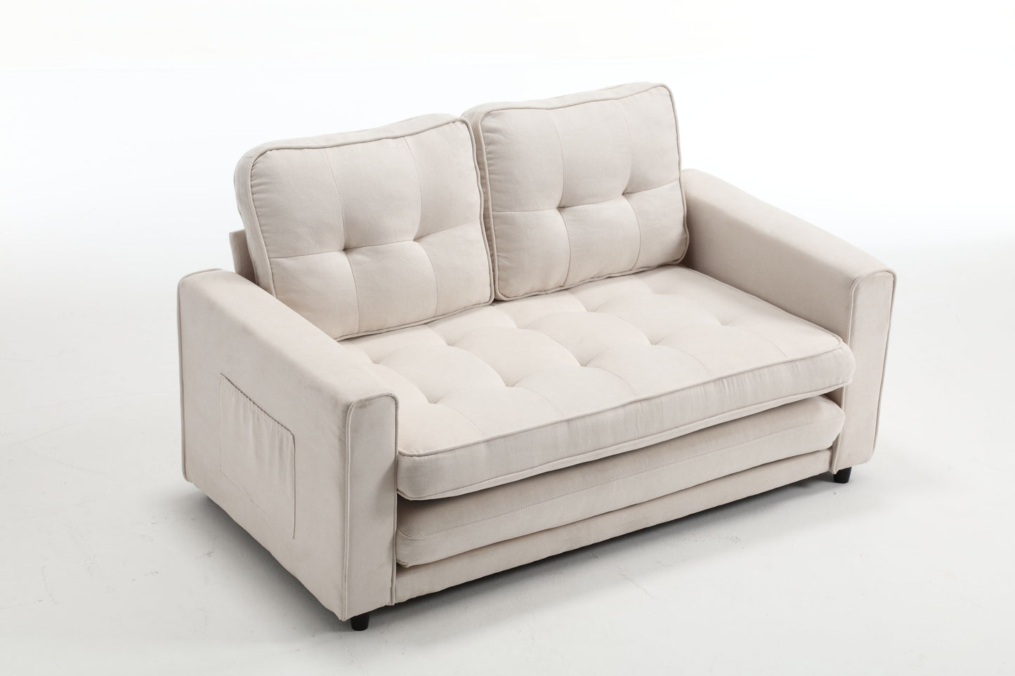 3 Fold Sofa Convertible Futon Couch sleeper sofabed Space saving loveseat Dark Gray & Light Gray & Beige - LaTezza Online Shop
