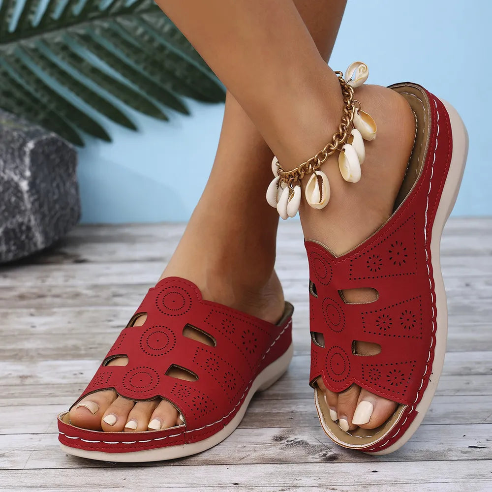 Sandals Open-Toe Cutout Slippers - LaTezza Online Shop