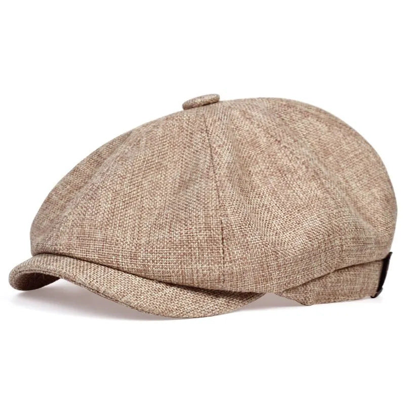 Octagonal hat men's spring and summer thin linen breathable duckbill hat men's retro beret painter hat - LaTezza Online Shop