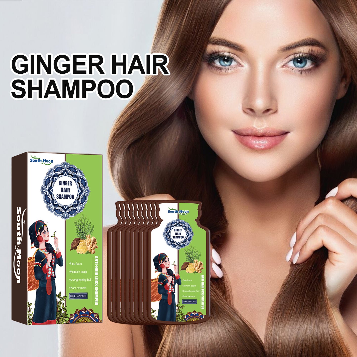 South Moon Ginger Care Shampoo Scalp Cleansing, Anti-Break Nourishing Root Strengthening Shampoo - LaTezza Online Shop