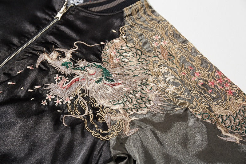 Heavy industry embroidery men's cotton coat four mythical beasts and dragon embroidered cotton coat personality - LaTezza Online Shop