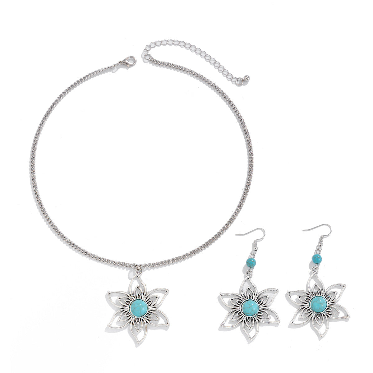 Holiday Ethnic Style Pine Stone Coconut Tree Necklace Simple Thread Love Neck Jewelry Set - LaTezza Online Shop