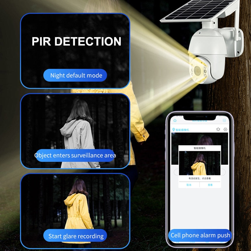 Brand 4G SIM Card WIFI Solar Battery PTZ Camera 1080P Outdoor Waterproof PIR Alarm Motion Detection P2P CCTV Camera - LaTezza Online Shop