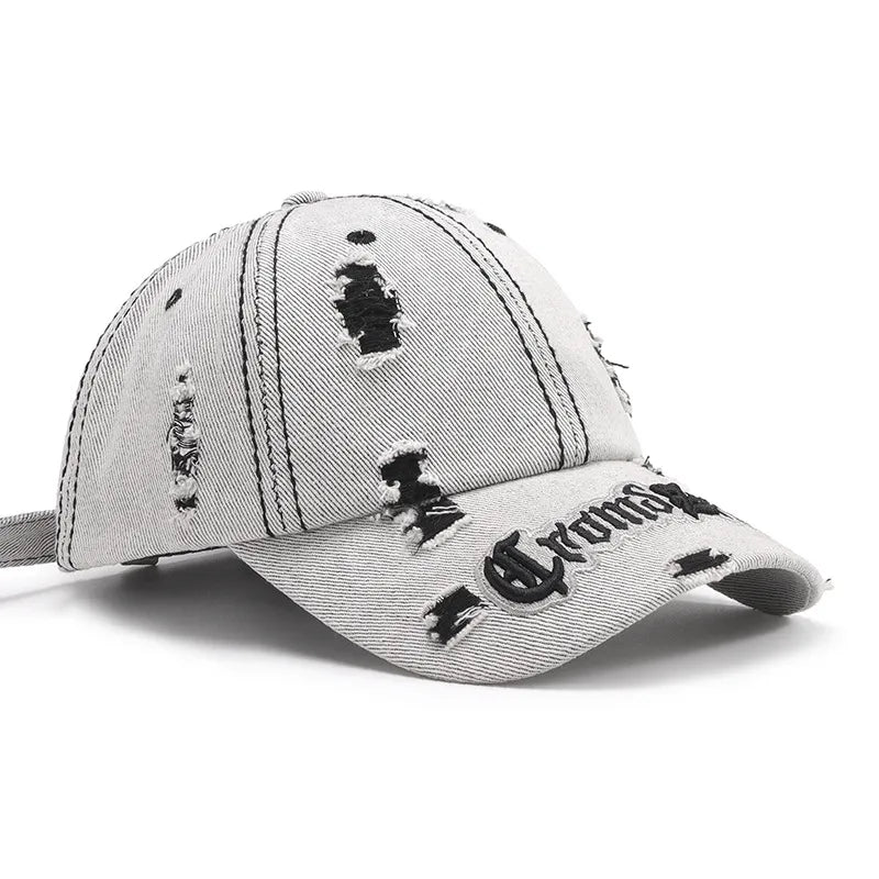 Distressed Letter Embroidered Baseball Cap - LaTezza Online Shop