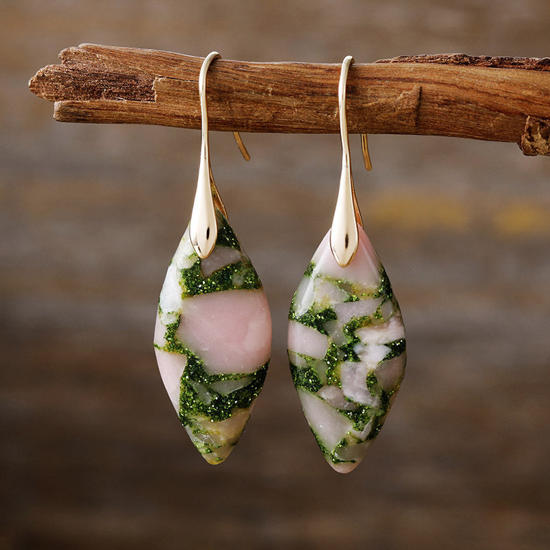 New Bohemian Emperor Stone Leaf Pendant Earrings and Accessories - LaTezza Online Shop