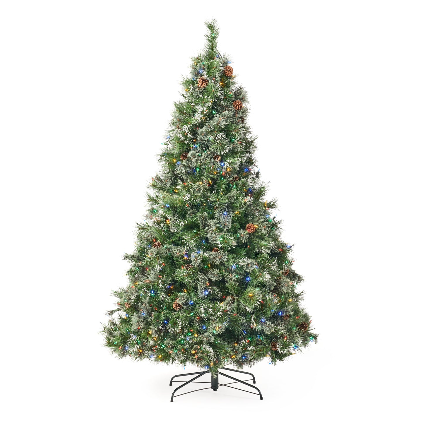 7' Cashmere and Snow Bristle Mixed Tree with 75Pine Cones and 900 LED Lights-UL,1233tips,Dia.:59 - LaTezza Online Shop