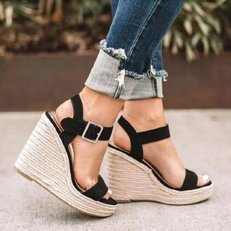 Wedge Sandals Open Toe High Heels - LaTezza Online Shop