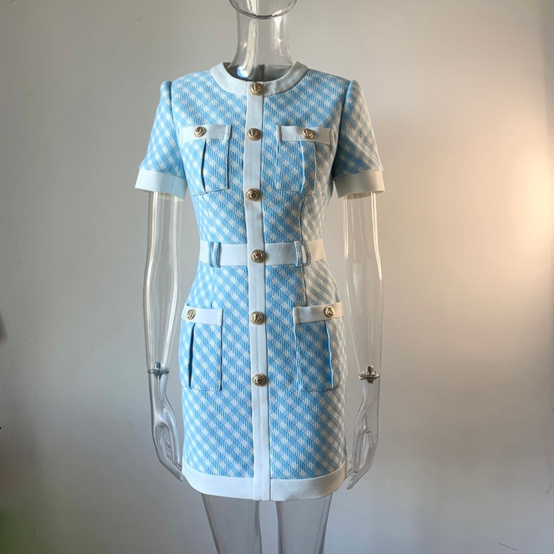 Heavy Industry Rivet Button Temperament Waist Closing Skirt New Ins Hip Wrap Dress Early Autumn Splicing Dress - LaTezza Online Shop