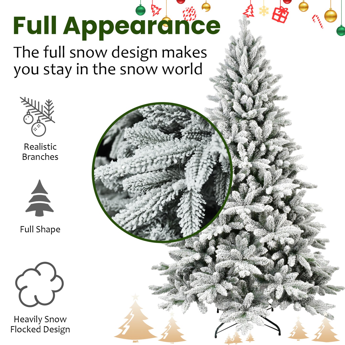 7FT PE&PVC Flocked Christmas tree - LaTezza Online Shop