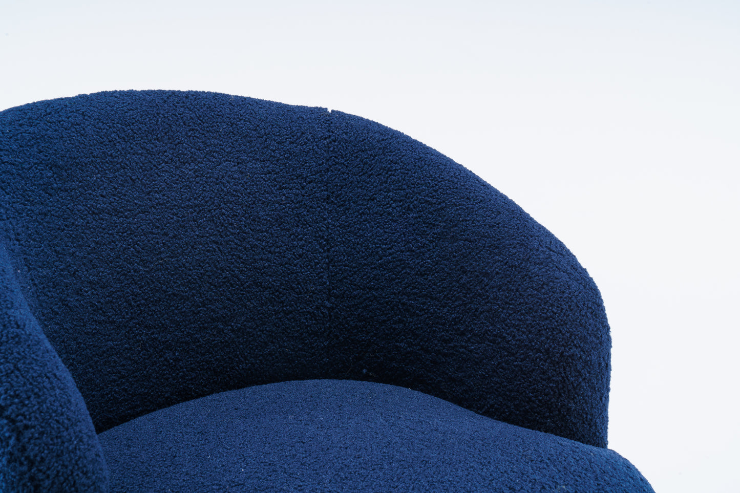 Teddy Fabric Swivel Accent Armchair Barrel Chair With Black Powder Coating Metal Ring Dark Blue - LaTezza Online Shop