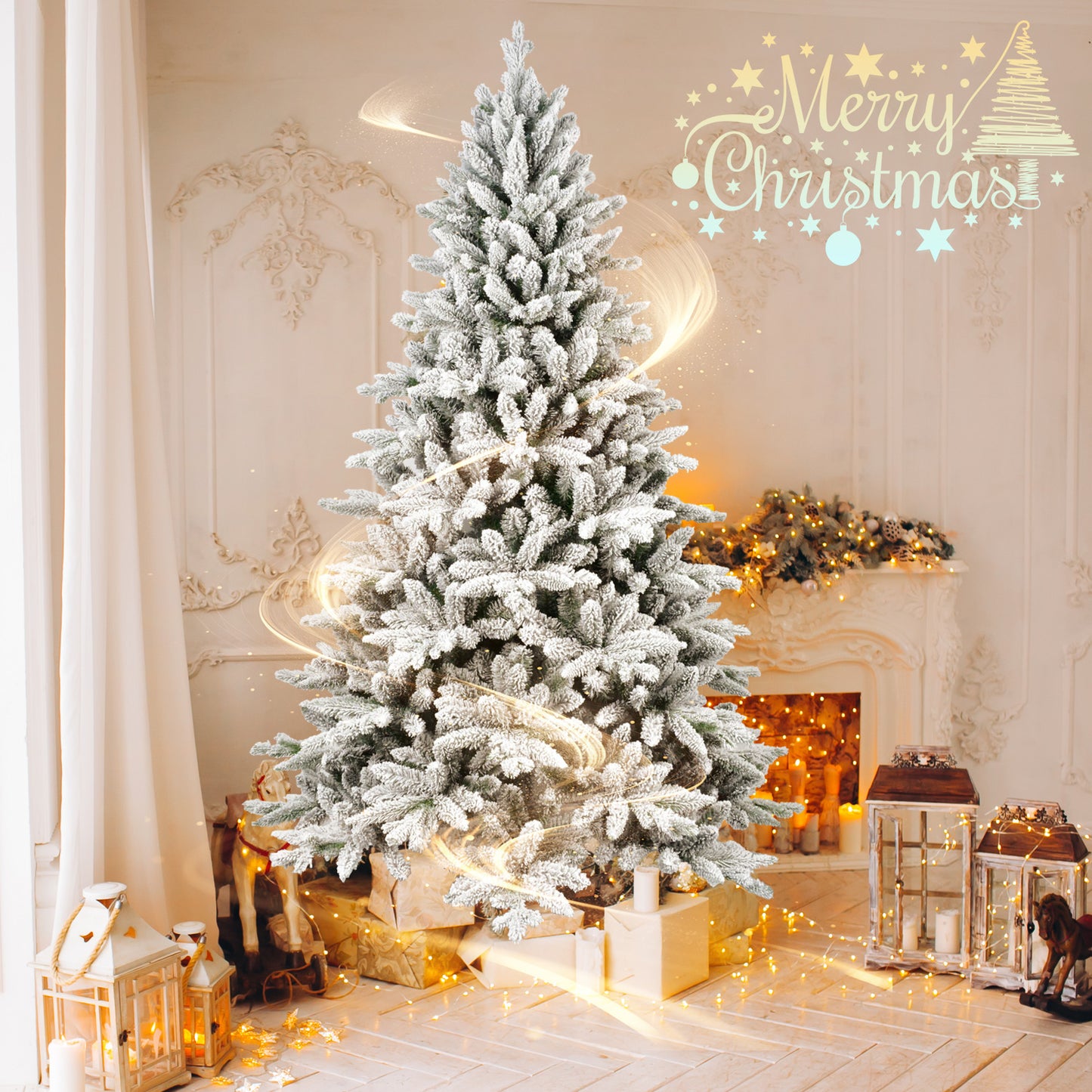 7FT PE&PVC Flocked Christmas tree - LaTezza Online Shop