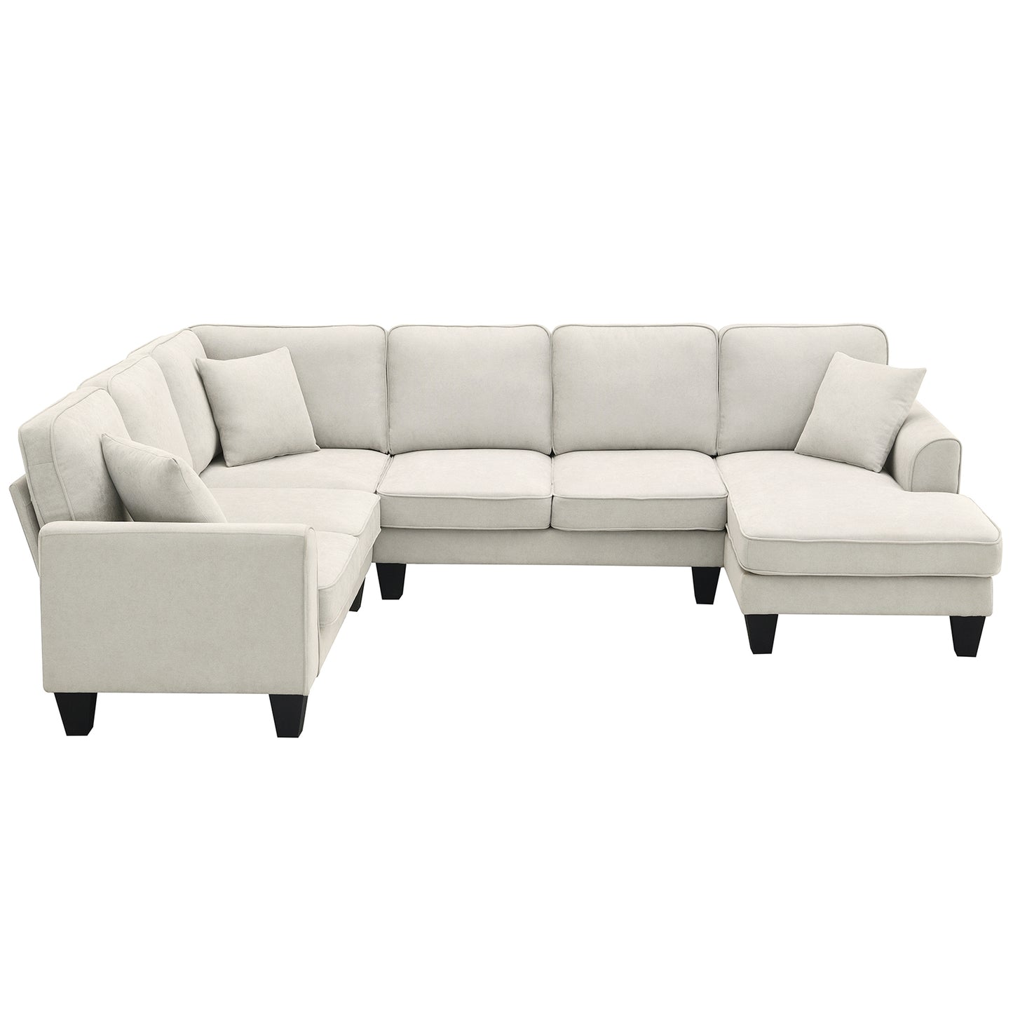 Modern U Shape Sectional Sofa Set 7 Seat Fabric - LaTezza Online Shop