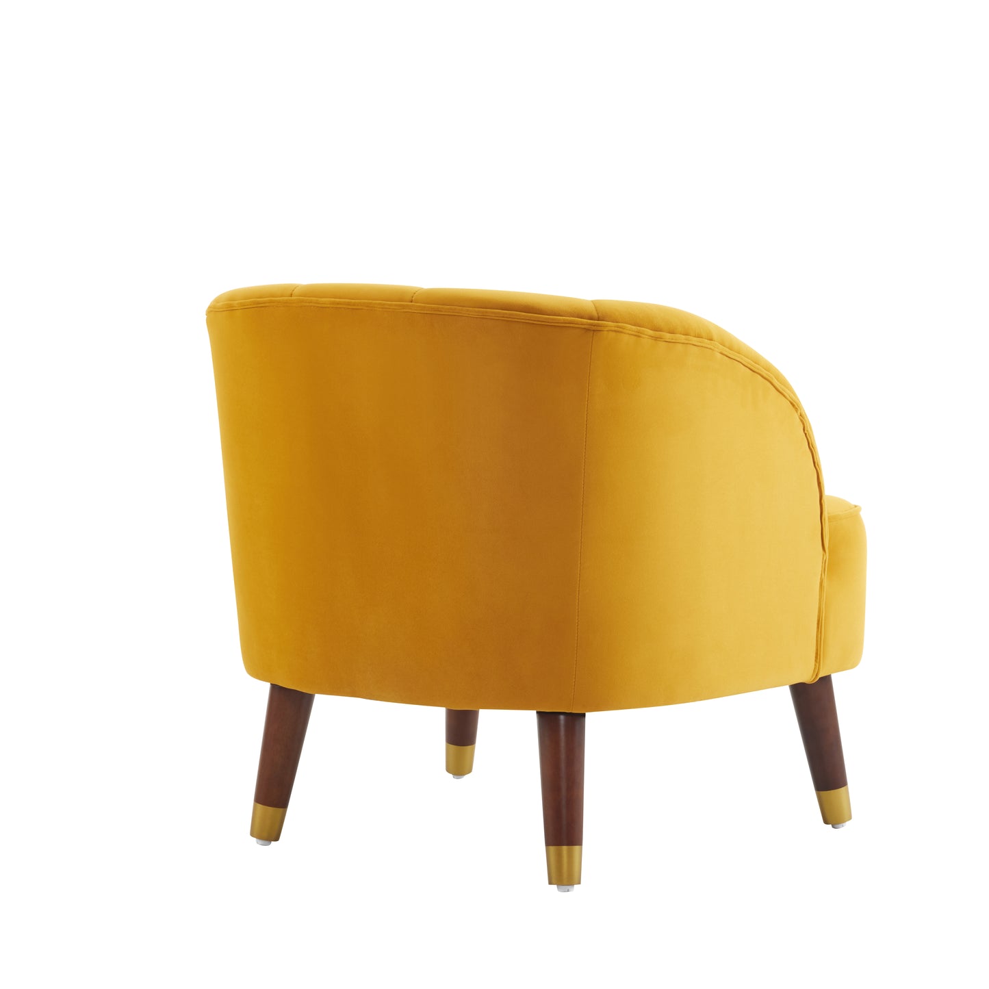 Orange Upholstered Barrel Accent Chair With Wooden Legs - LaTezza Online Shop