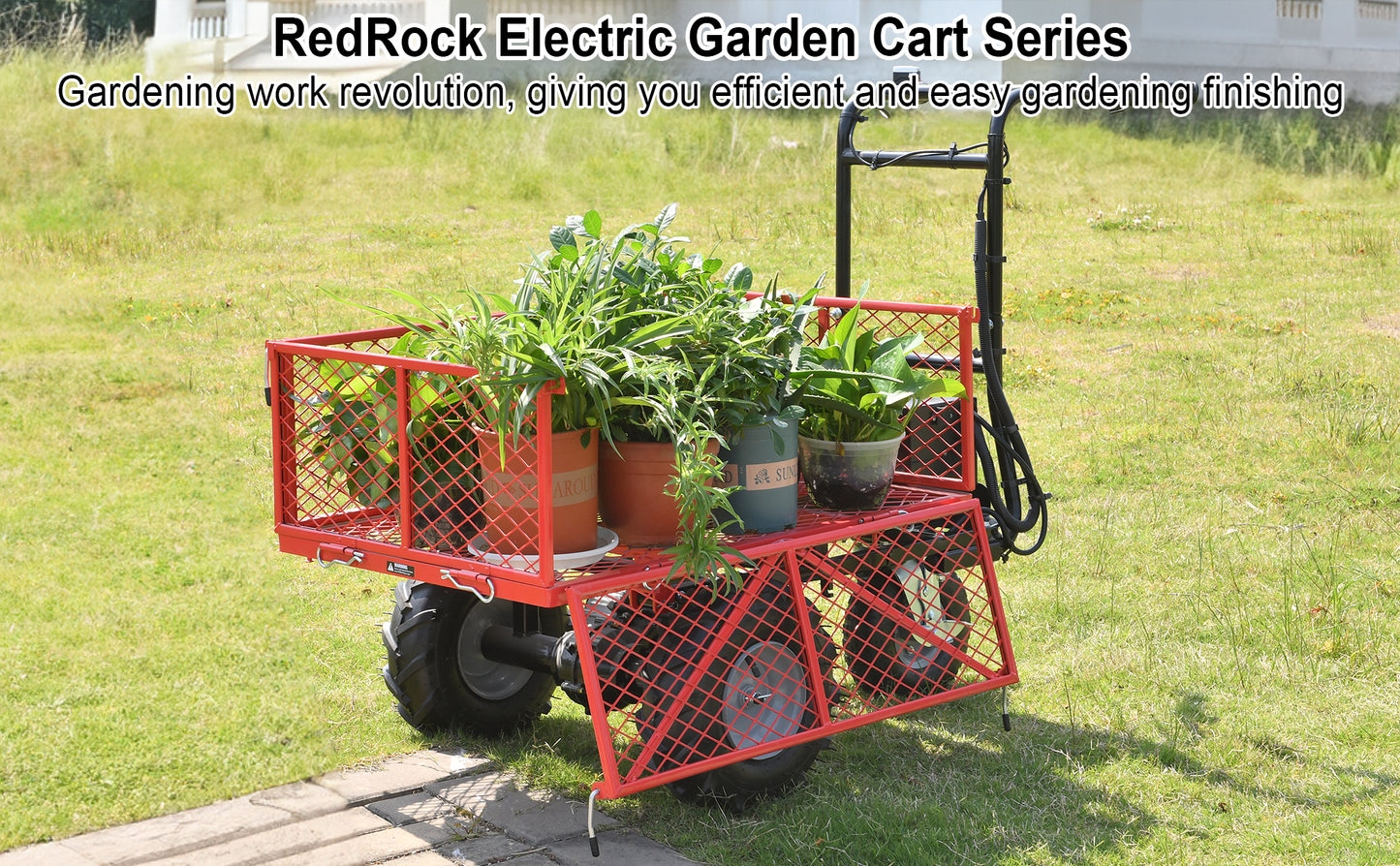 Wheelbarrow Utility Cart Electric Powered Cart 48V28Ah 500W Capacity 500lbs (230kg) Material Hauler 1000lbs Towing - LaTezza Online Shop