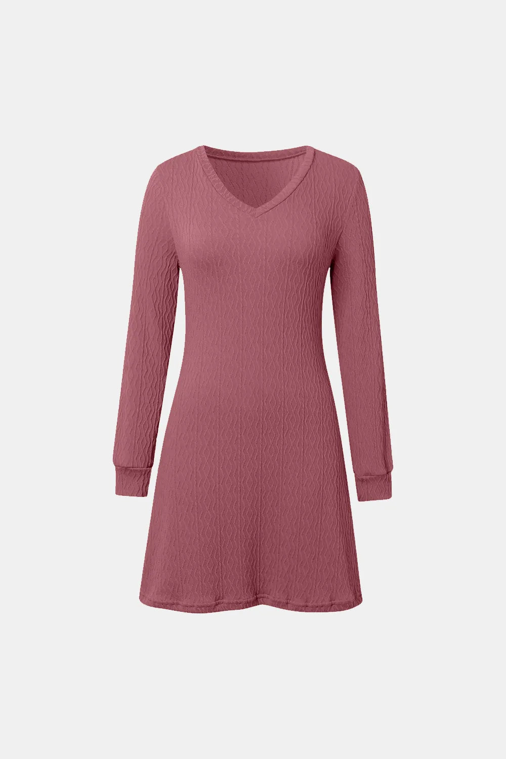 Solid color texture long sleeved elegant French dress women's dress - LaTezza Online Shop