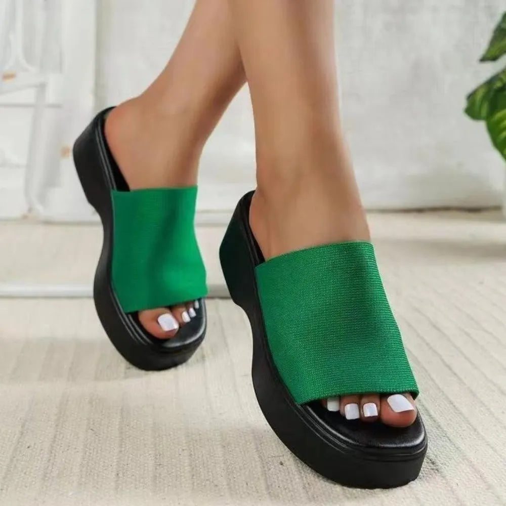Platform Sandals Cloth Open Toe - LaTezza Online Shop