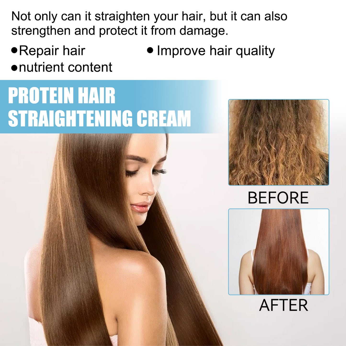 West&Month Protein Hair Straightening Cream Long-lasting Styling Repair Damage Soft Cream