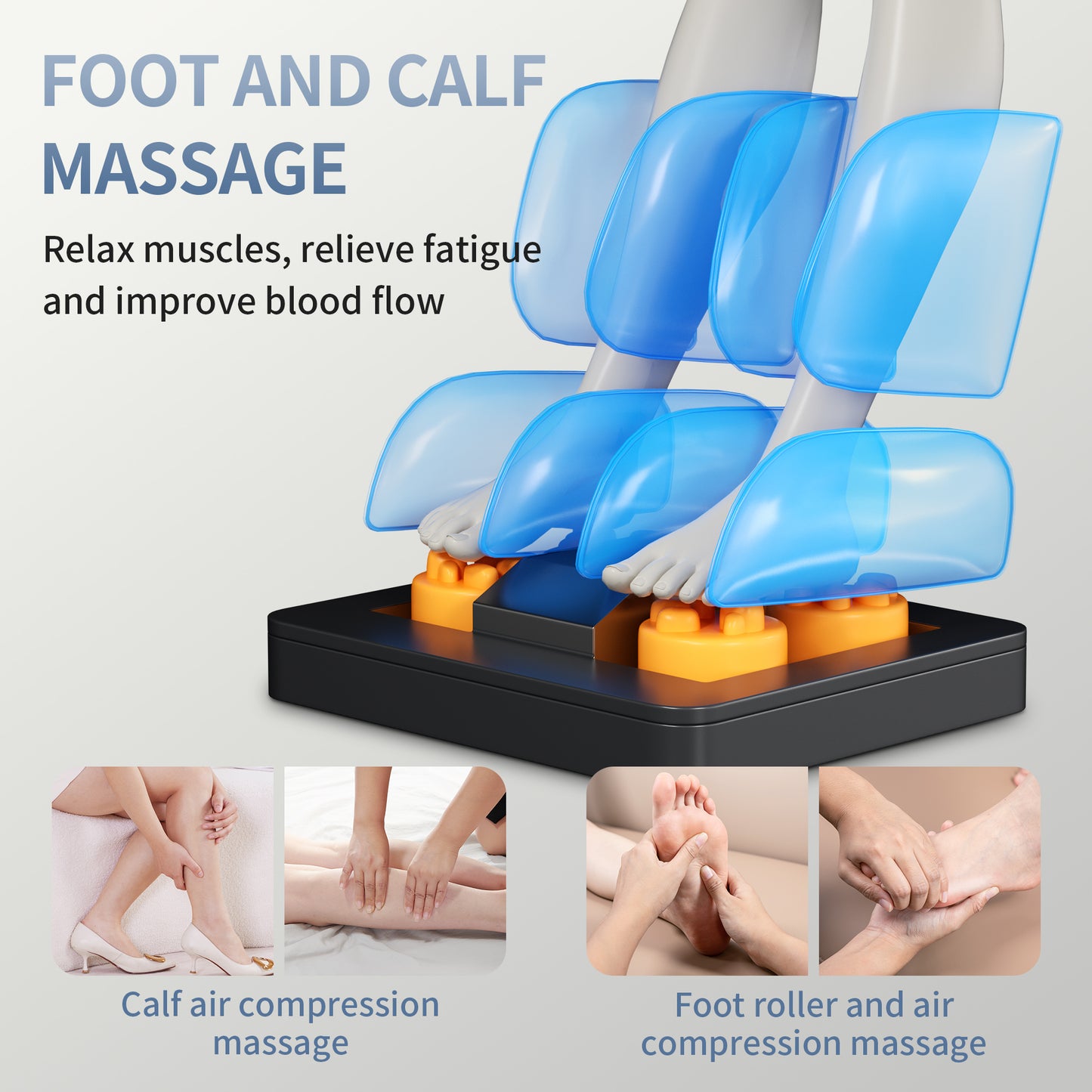 Full body deep tissue massage chair, foot massage, 8 fixed massage rollers, touch screen suitable for 5.1-5.75 feet high (black) - LaTezza Online Shop